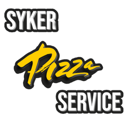 Syker Pizza Service logo.
